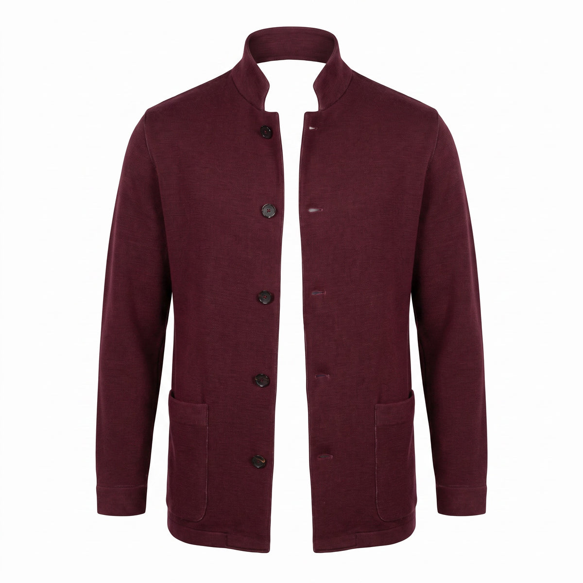 Fradi Wool and Cotton Jersey Billionaire Jacket in Burgundy
