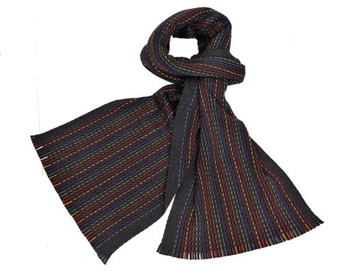 Chelsey Cashmere and Wool Knit Scarf with Dotted Stripes
