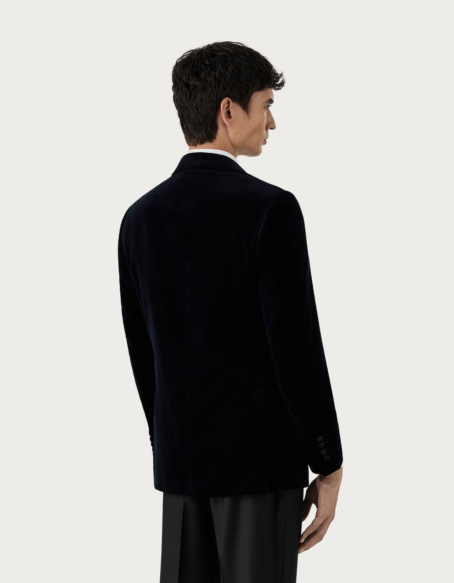 Canali Formal Dinner Jacket in Cotton Velvet -Black