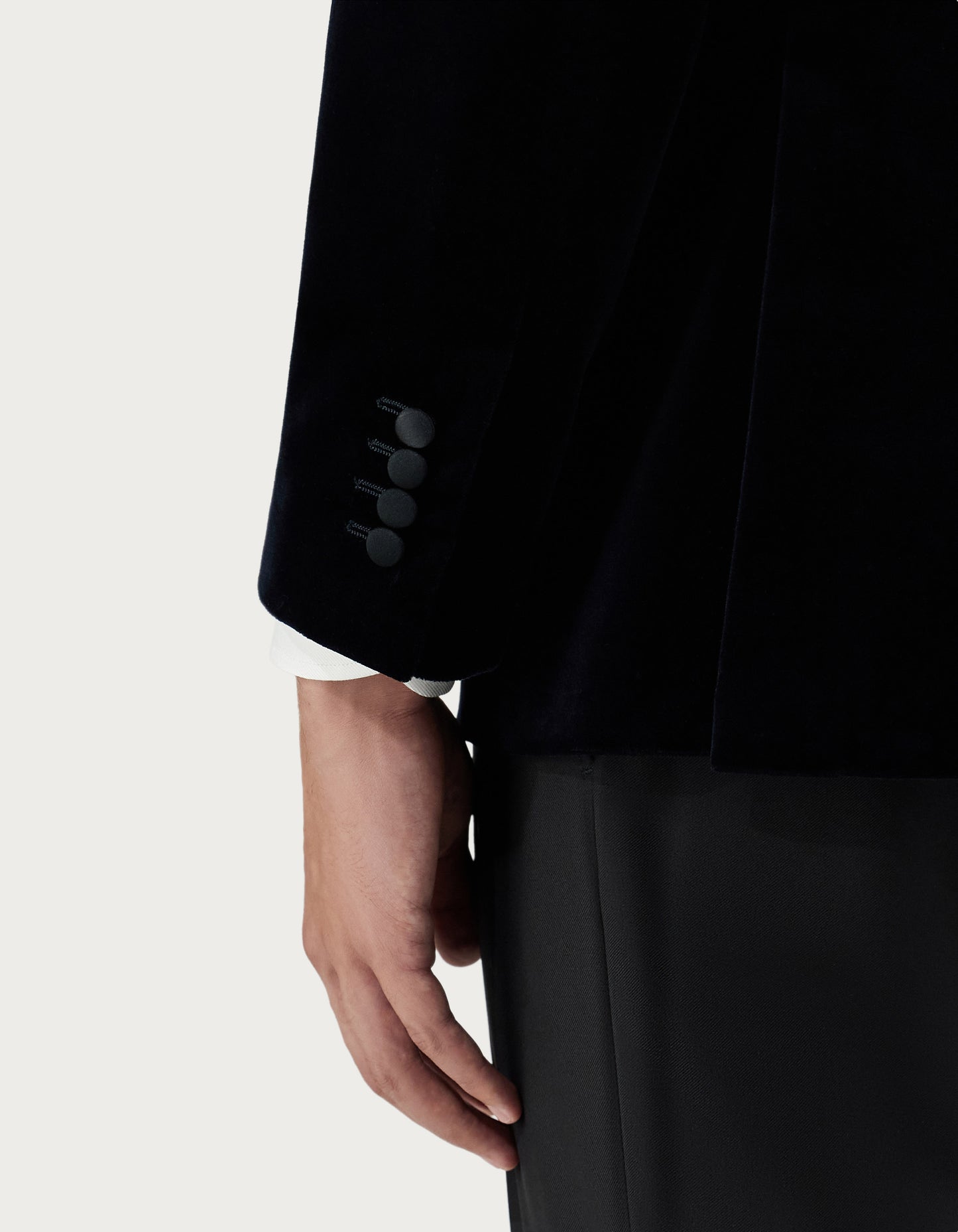 Canali Formal Dinner Jacket in Cotton Velvet -Black