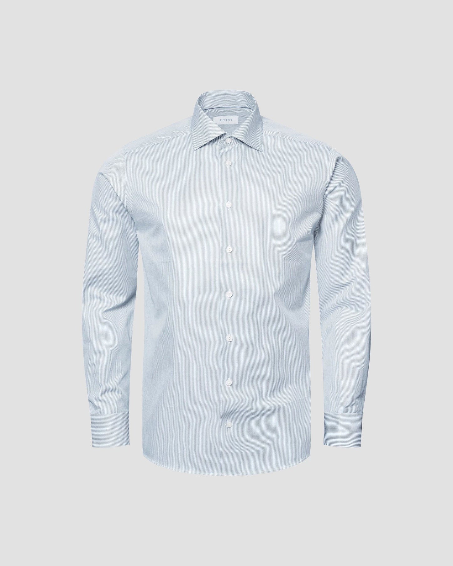 Eton Fine Striped Signature Twill Shirt in Aqua