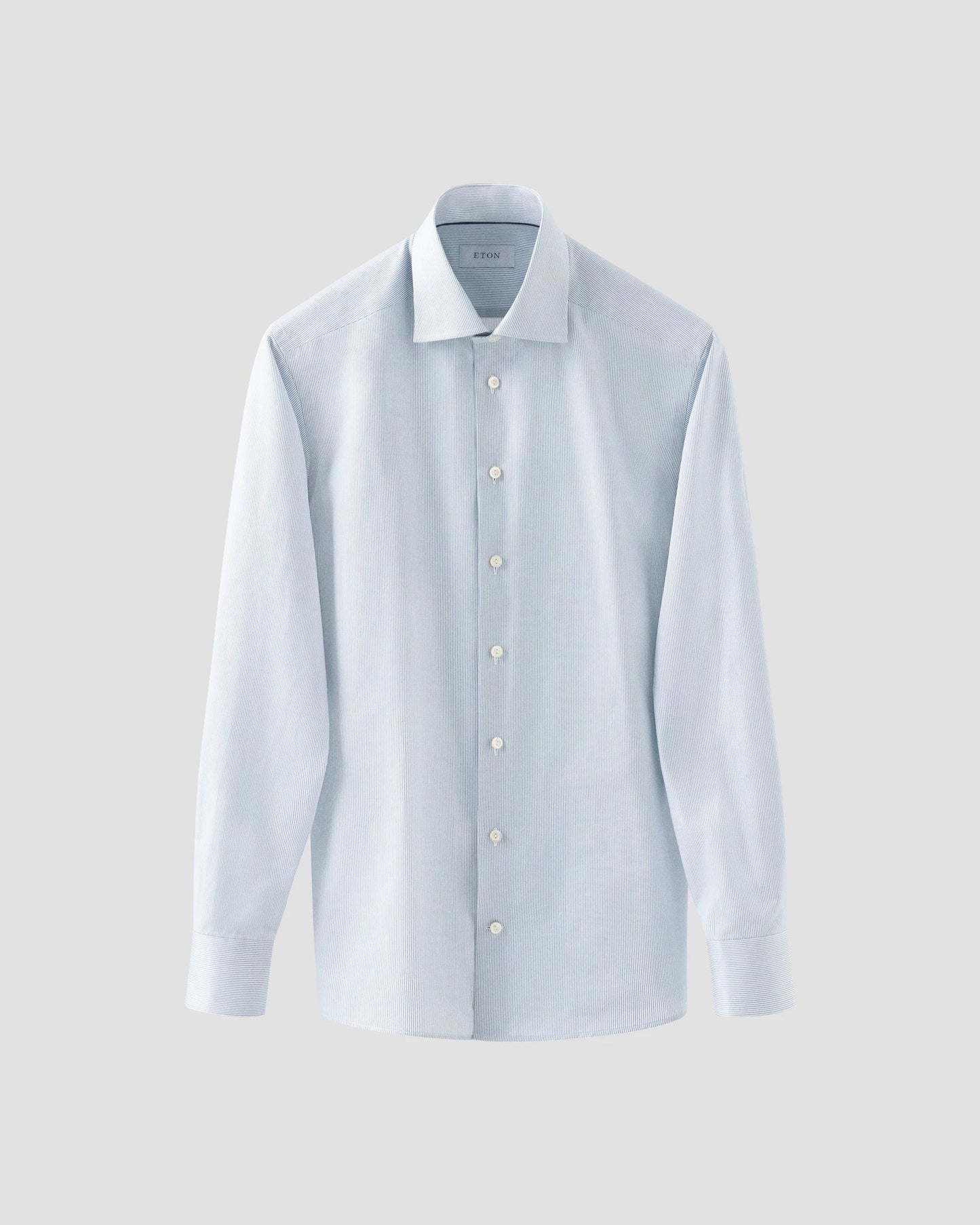 Eton Fine Striped Signature Twill Shirt in Aqua