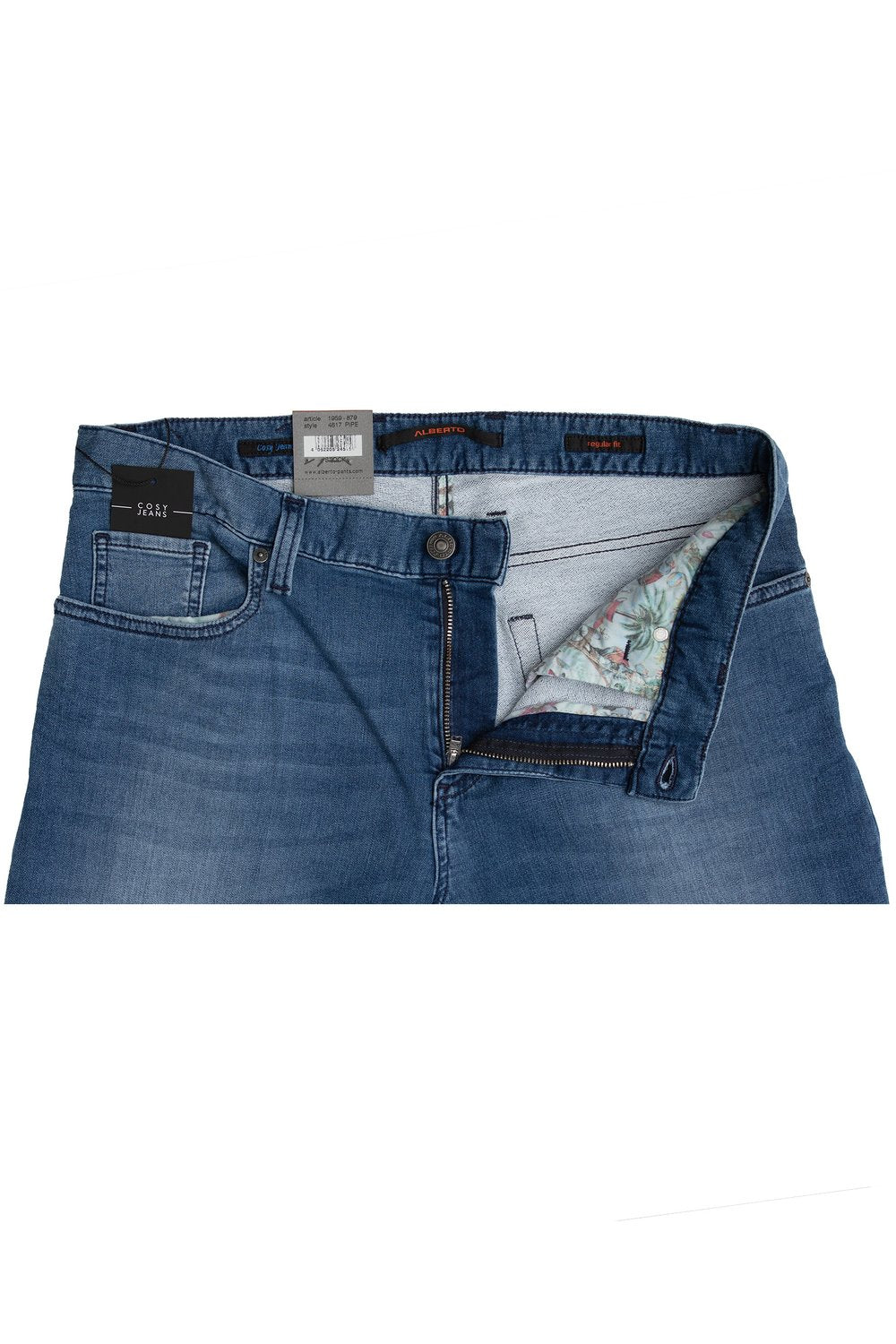 Alberto Jeans Pipe Regular Fit Cosy Denim in Blue