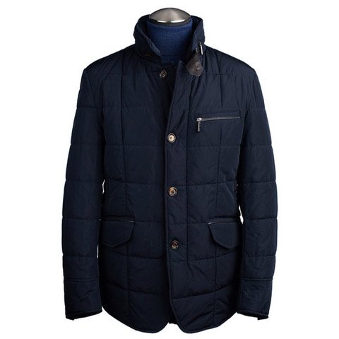 Gimo's Quilted Water-Resistant Casual Jacket in Navy