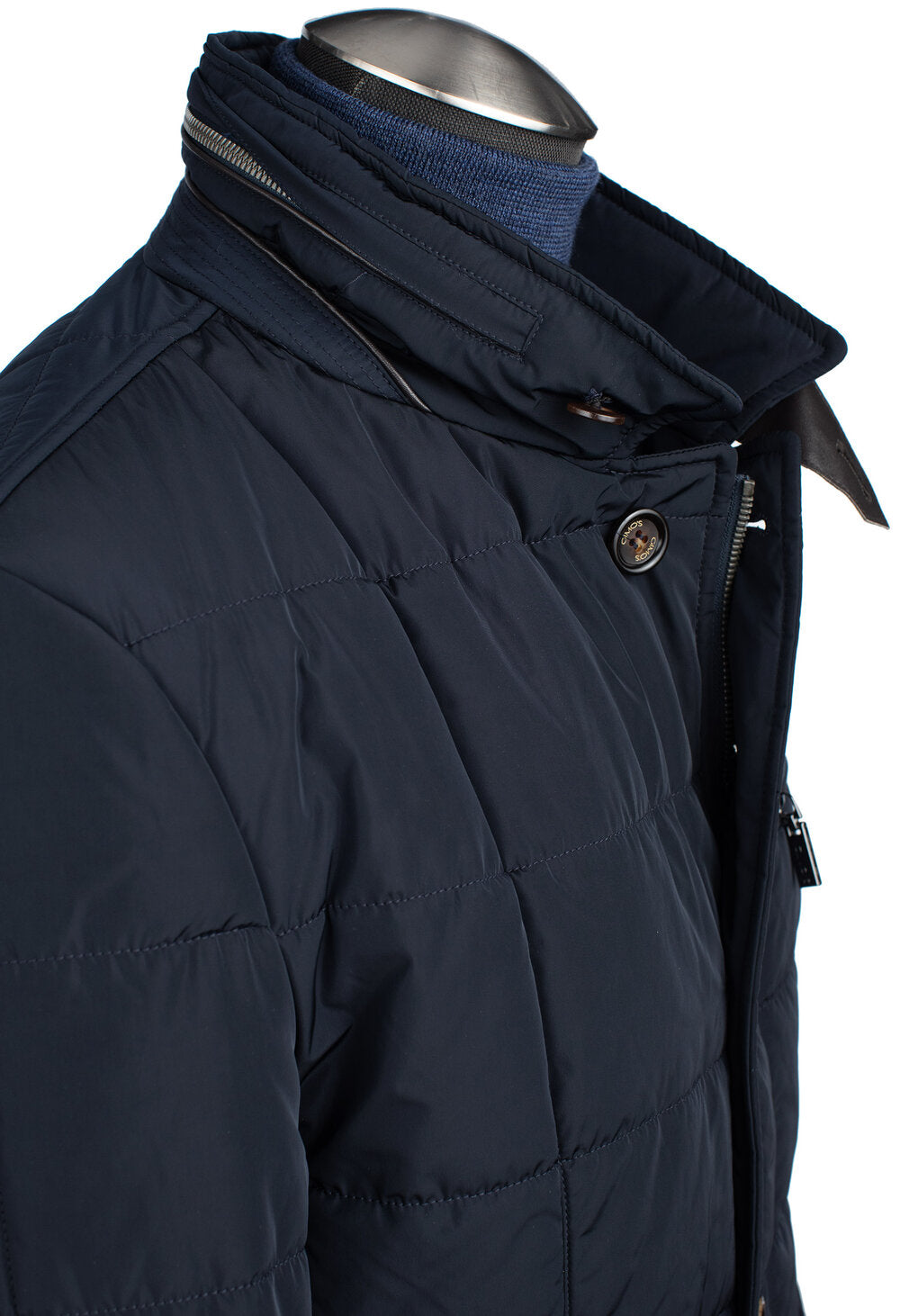 Gimo's Quilted Water-Resistant Casual Jacket in Navy