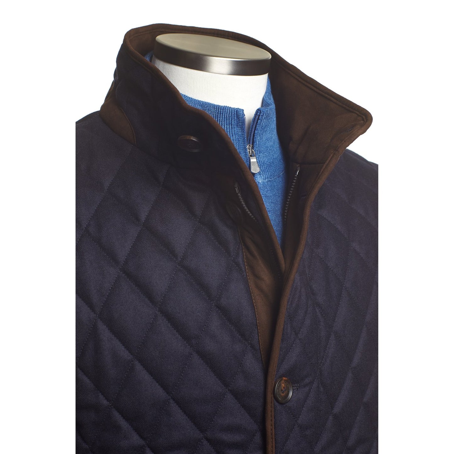 Waterville Water-Repellent Quilted Wool Jacket in Navy