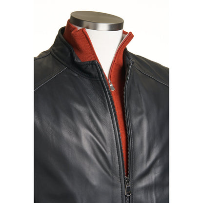 Fradi Light Padded Leather Jacket in Black