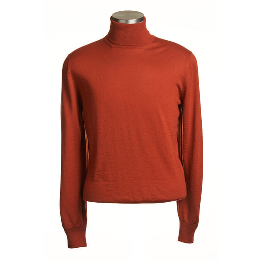 Gran Sasso Extra Fine Merino Wool Turtleneck Sweater in Pumpkin