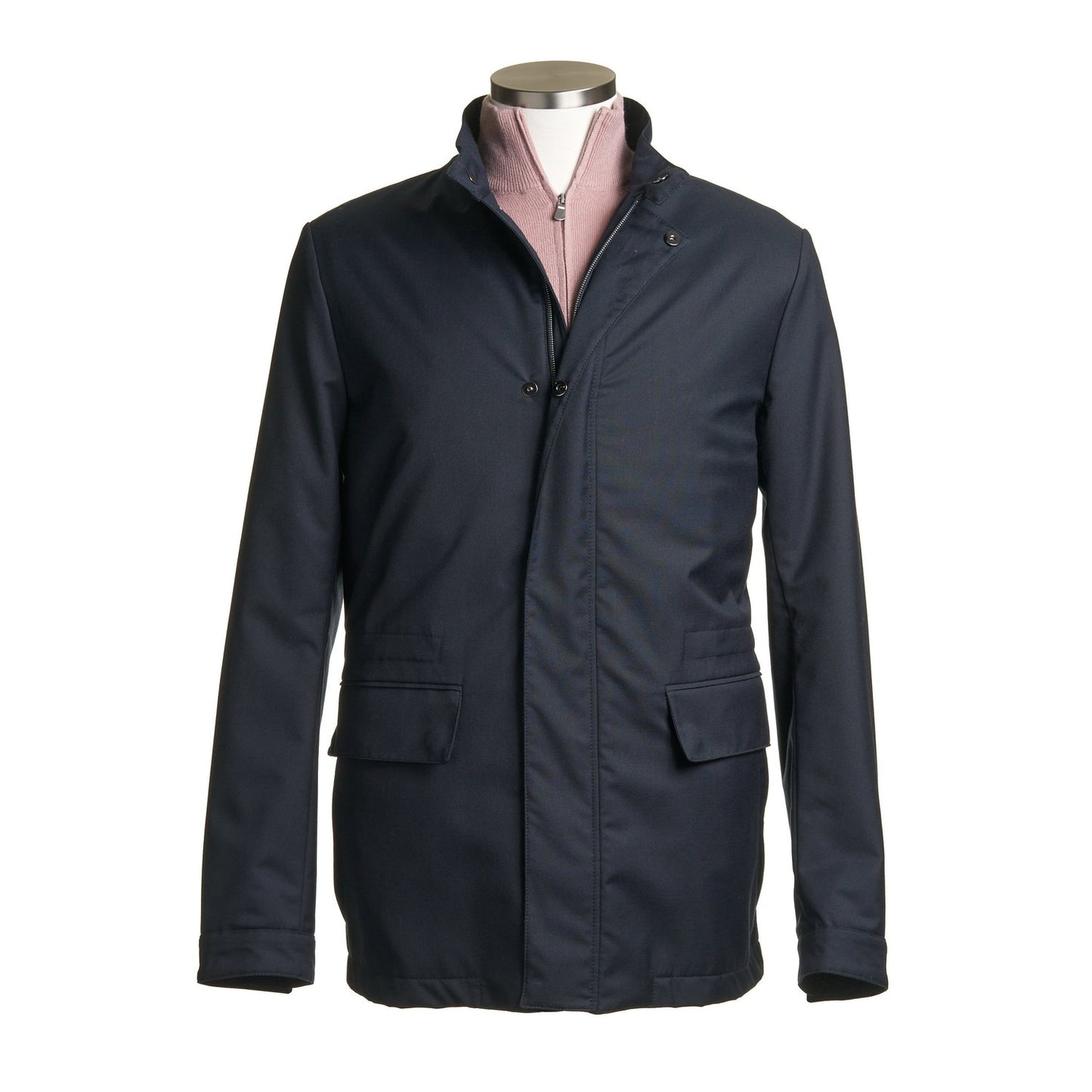 Canali Rain & Wind Tech Outerwear Coat -Navy