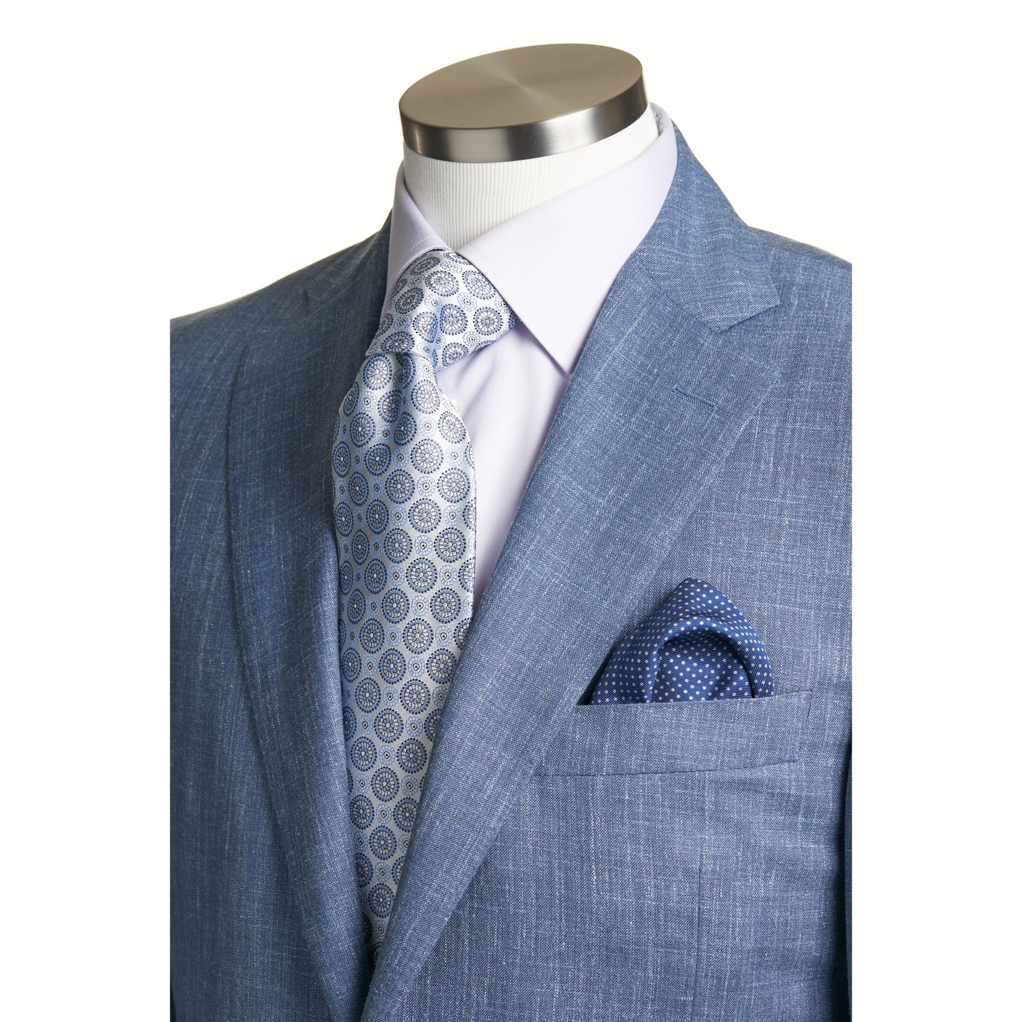 Canali Siena Model Wool Blend Sport Coat in Mid Blue