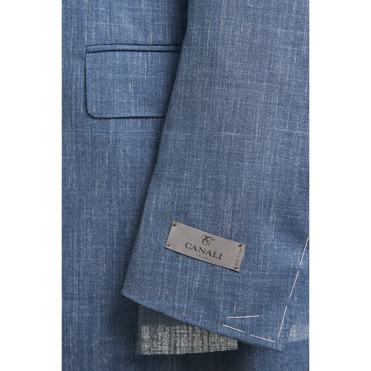 Canali Siena Model Wool Blend Sport Coat in Mid Blue