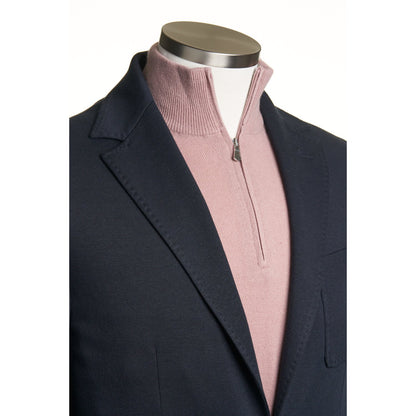 Canali Classic Fit Textured Jersey Unstructured Sport Coat in Navy Blue