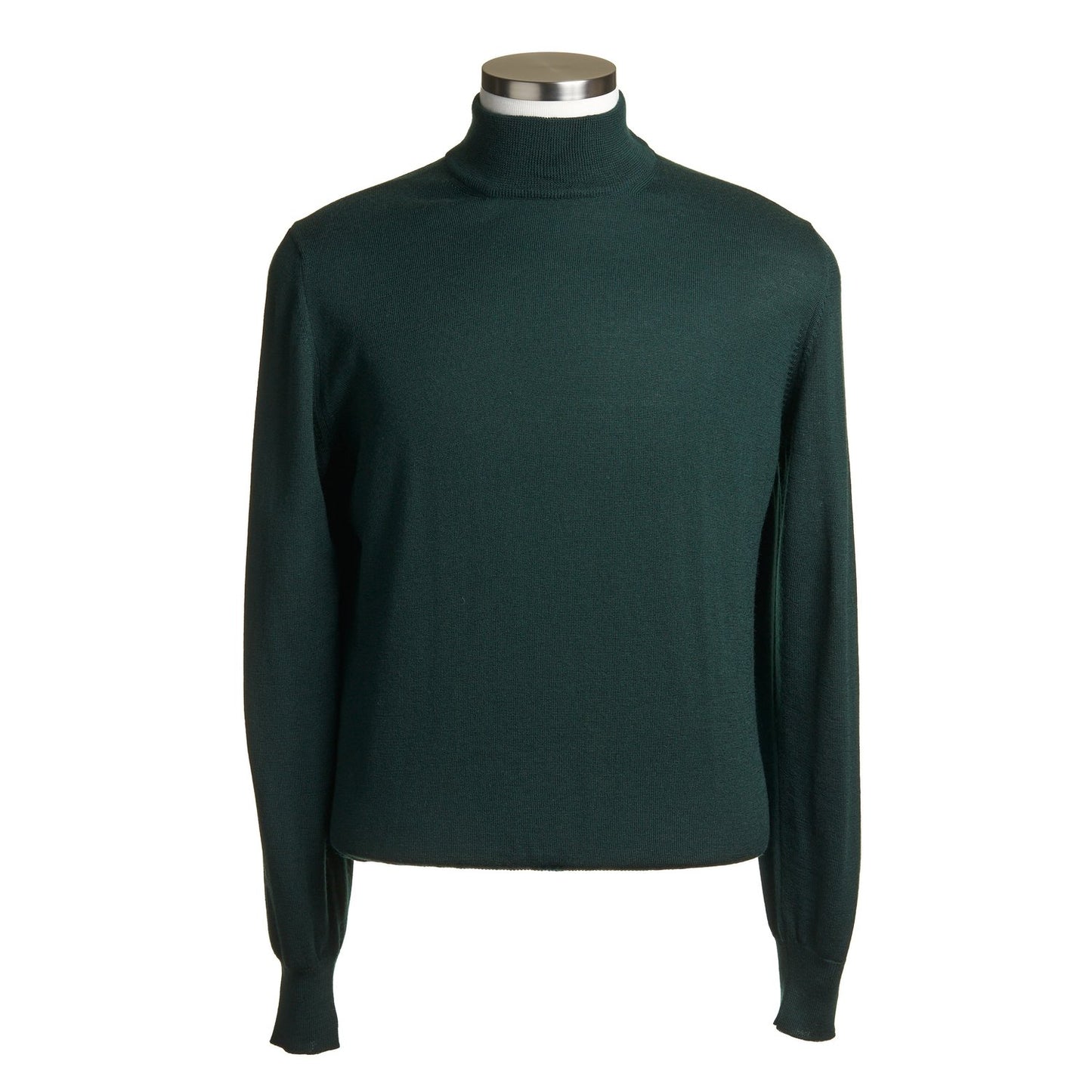 Gran Sasso Merino Wool Mock Sweater in Forest Green