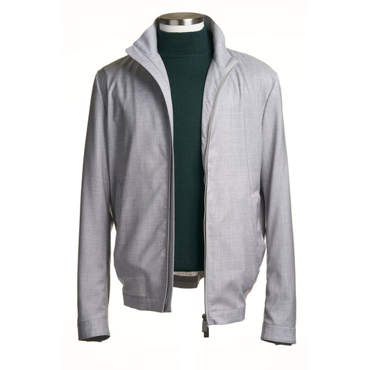 Canali Impeccable Light Wool Blouson in Light Grey