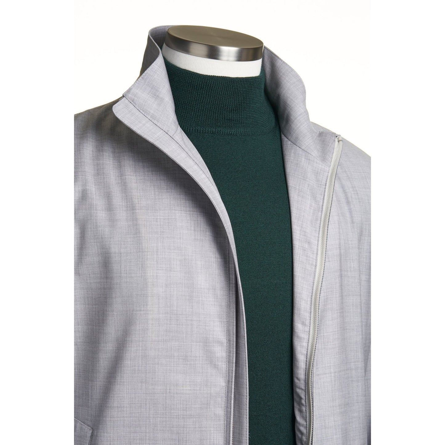 Canali Impeccable Light Wool Blouson in Light Grey