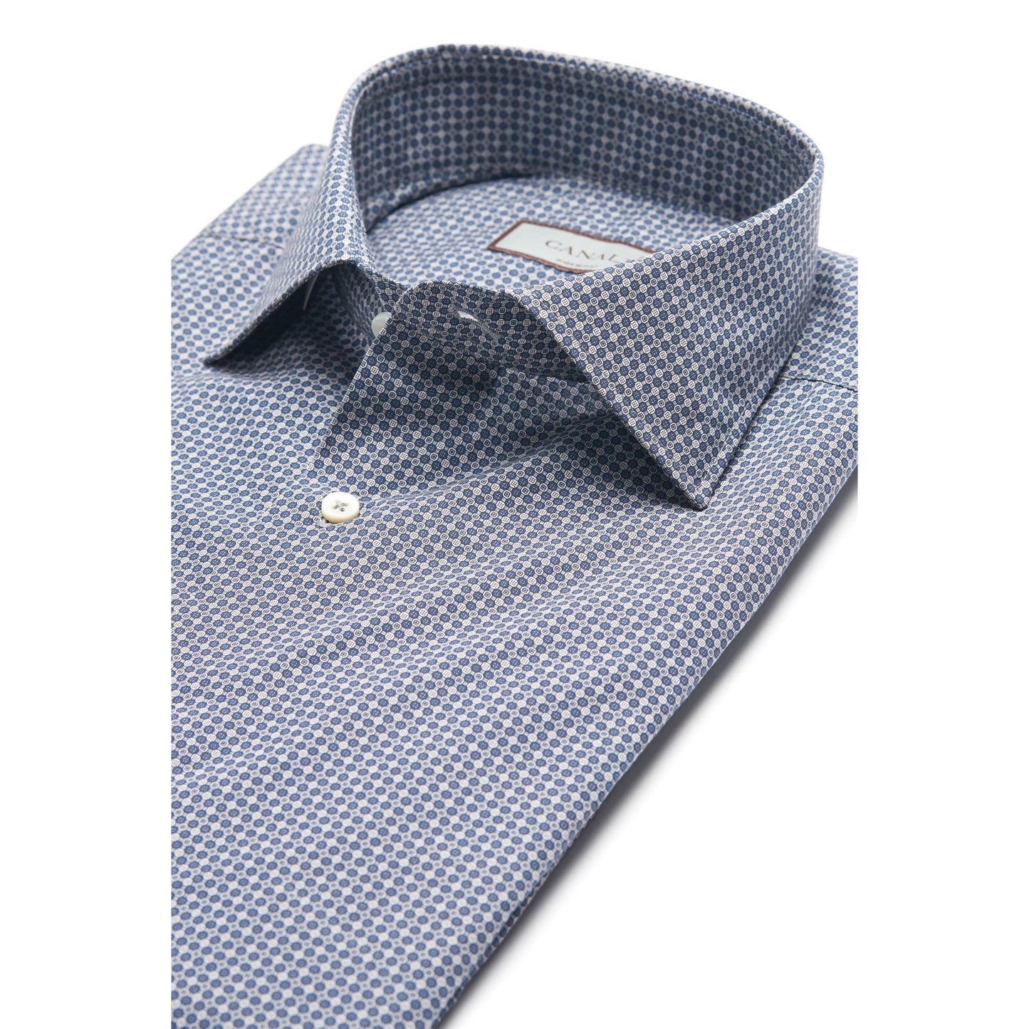 Canali Sport Shirt Micro Print in Grey and Blue