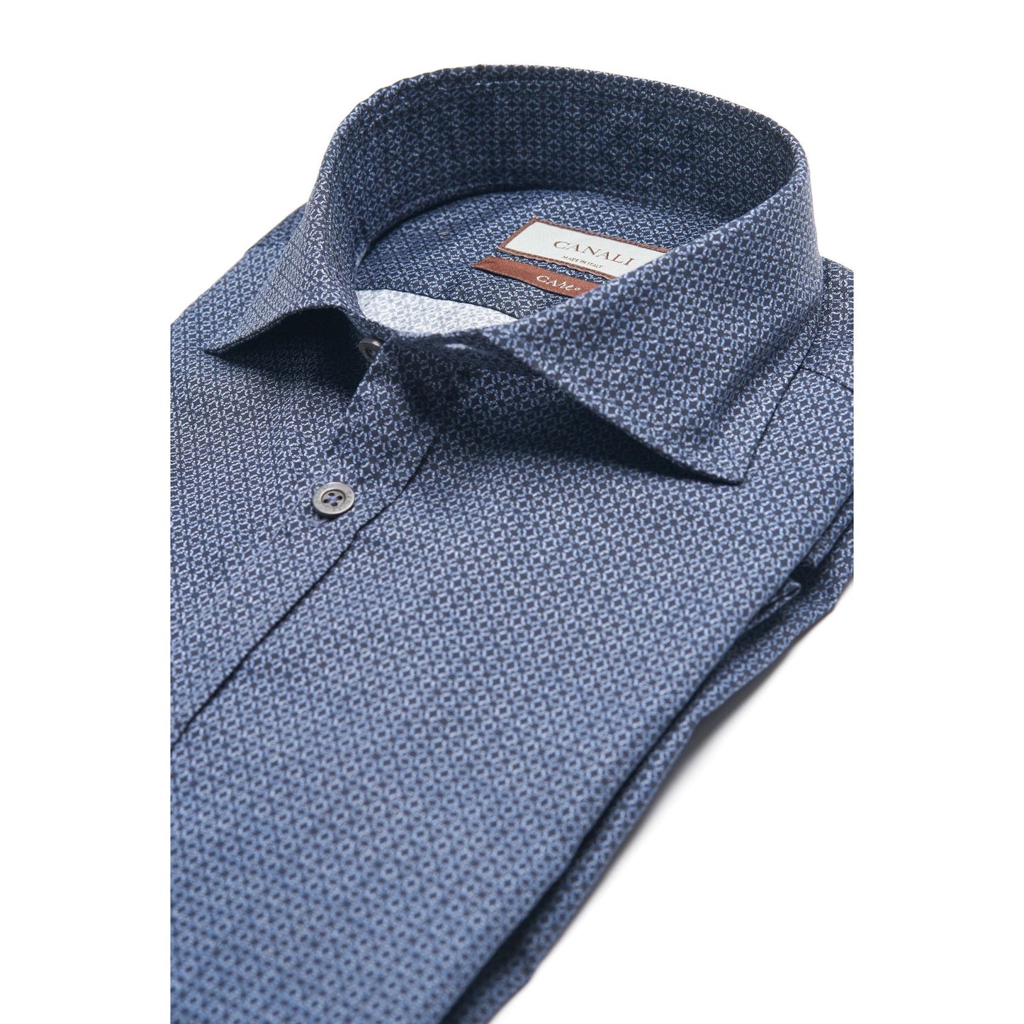 Canali Sport Shirt in Blue and White Cotton