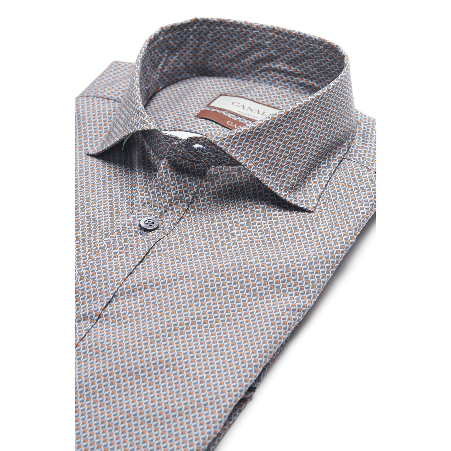 Canali Sport Shirt in Taupe & Orange