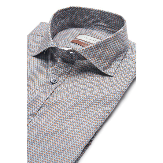 Canali Sport Shirt in Taupe & Orange