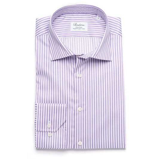 Stenstroms Light Lavender Striped Twill Sport Shirt