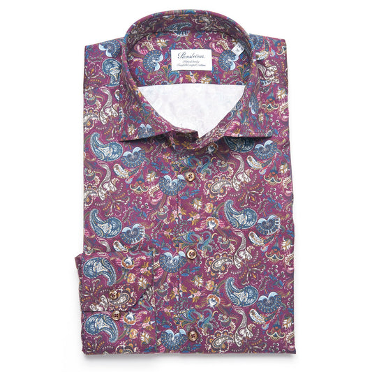 Stenstroms Purple Patterned Twill Sport Shirt