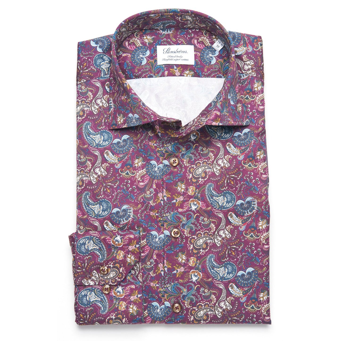 Stenstroms Purple Patterned Twill Sport Shirt