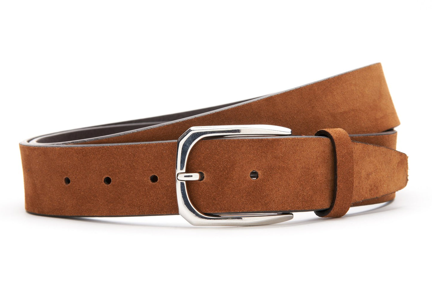 Canali Suede Calfskin Belt in Light Brown