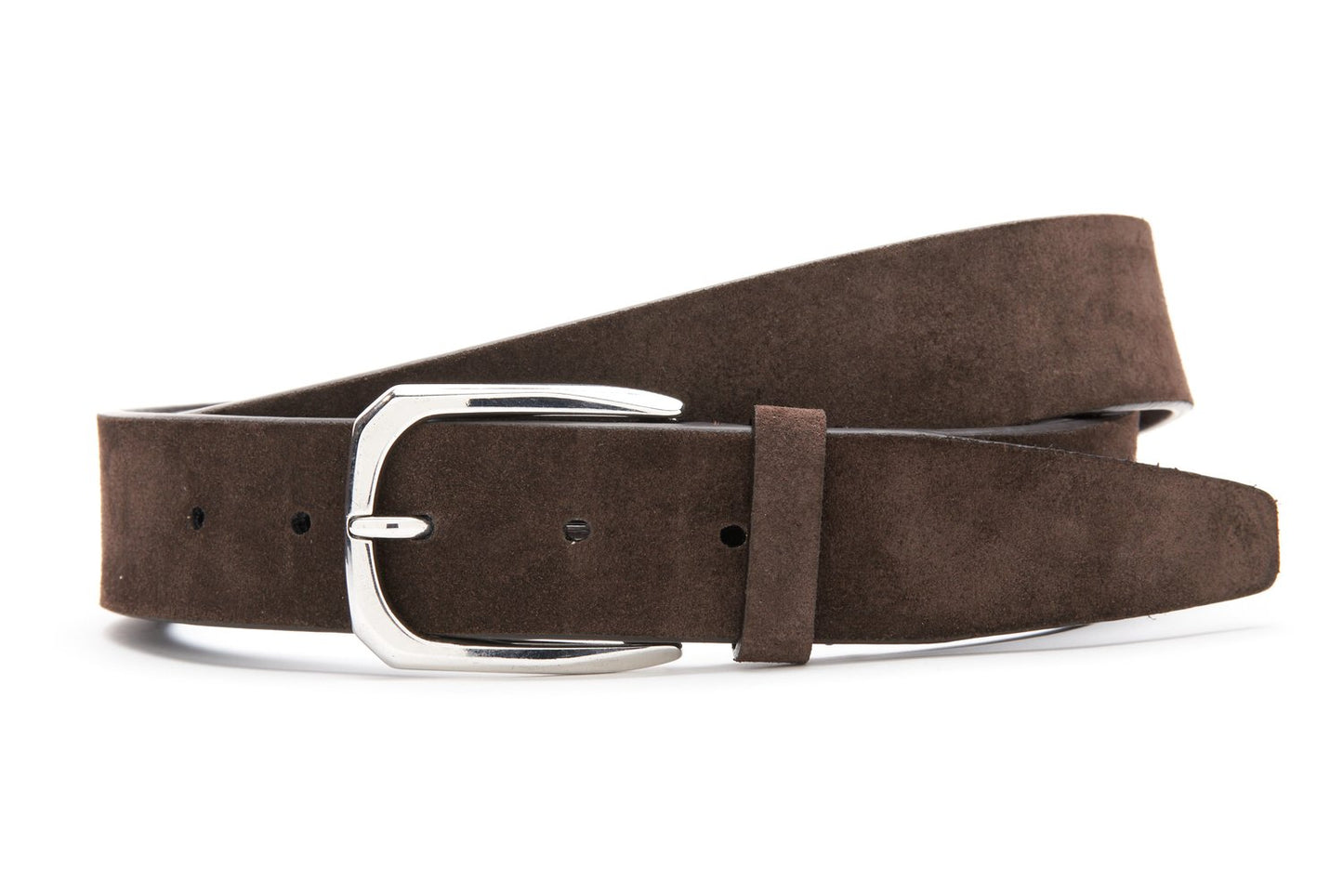 Canali Suede Calfskin Belt in Brown