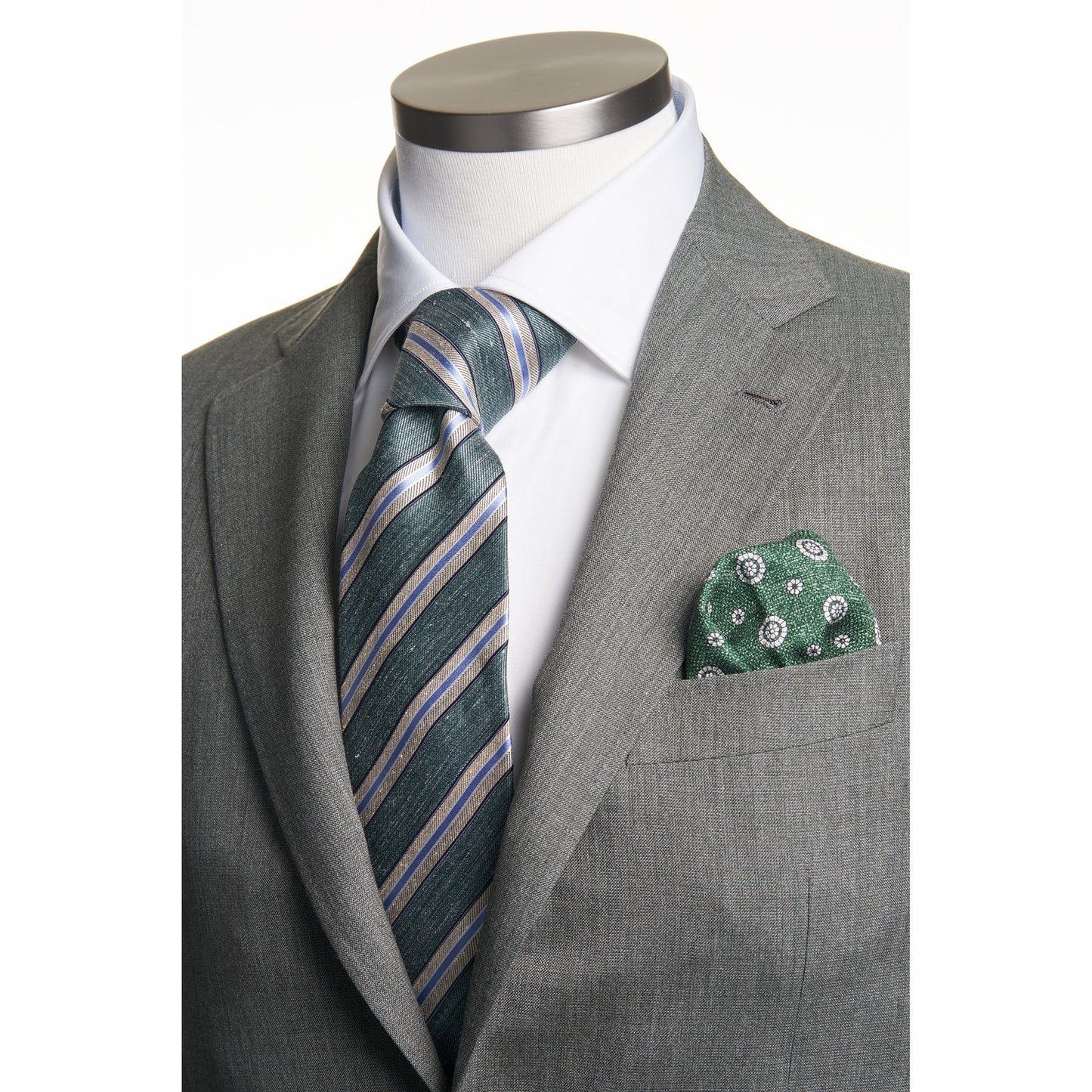 Canali Kei Model 100% Wool Suit in Olive Green