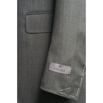 Canali Kei Model 100% Wool Suit in Olive Green