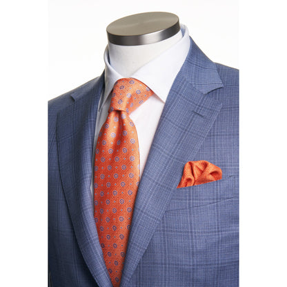 Canali Siena Model Suit in Mid Blue Prince of Wales Pattern