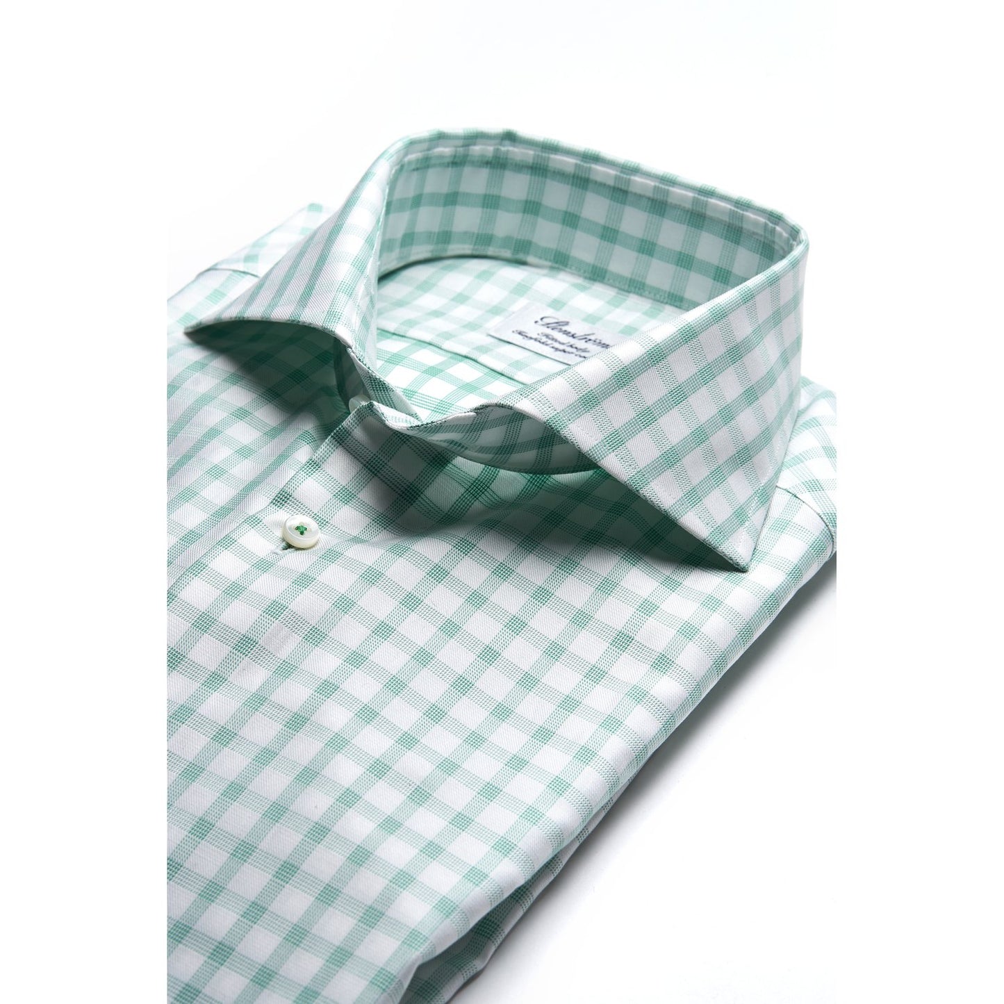 Stenströms Sport Shirt in Green and White Check Pattern