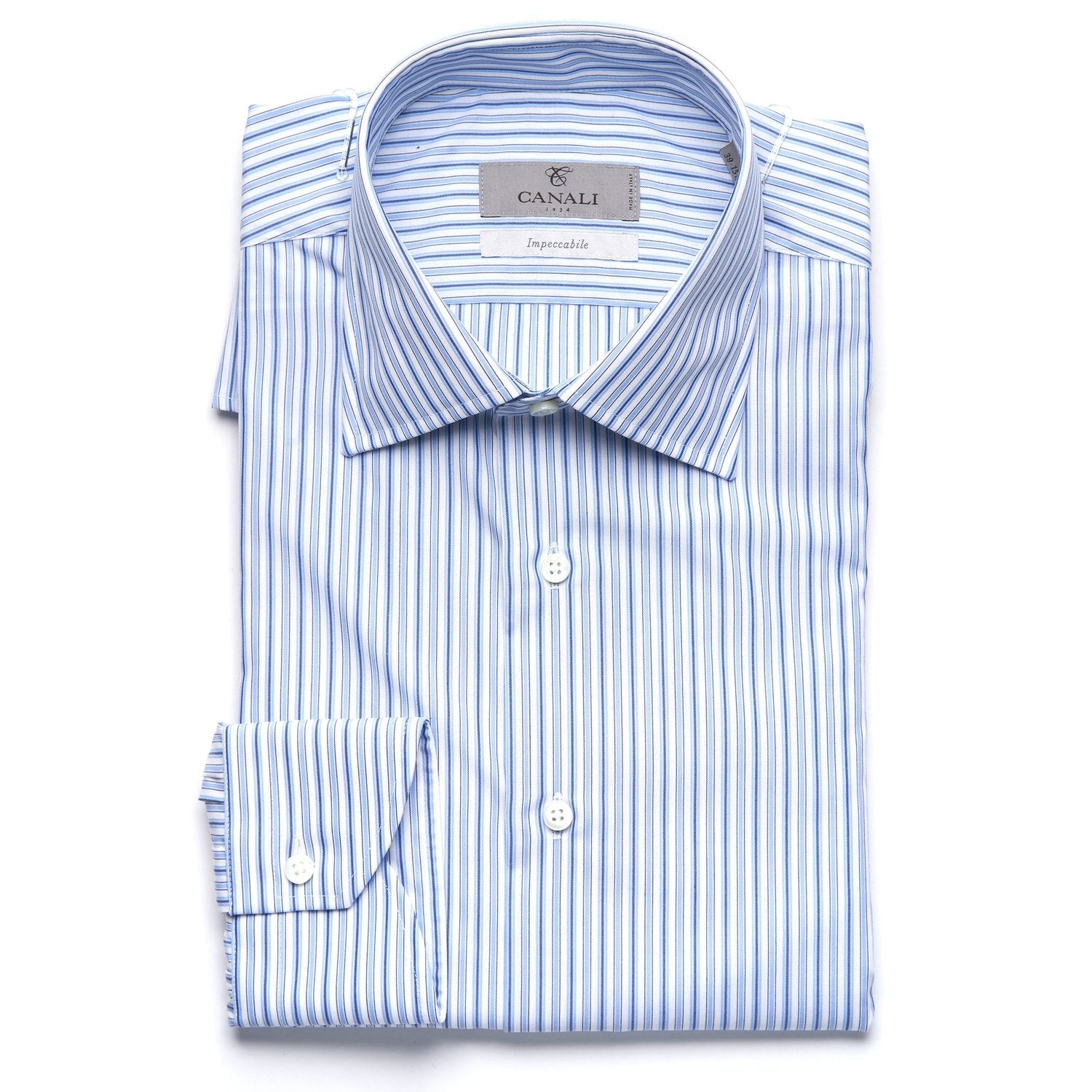 Canali Impeccabile Cotton Modern Fit Dress Shirt in White with Blue St –  Uomo San Francisco