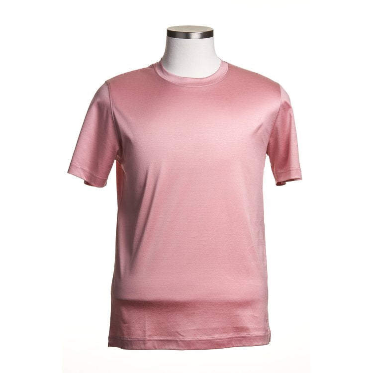 Eton Filo di Scozia Cotton Crew Neck T-Shirt in Salmon