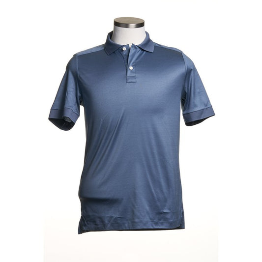 Eton Filo di Scozia Cotton Polo Shirt in Light Blue