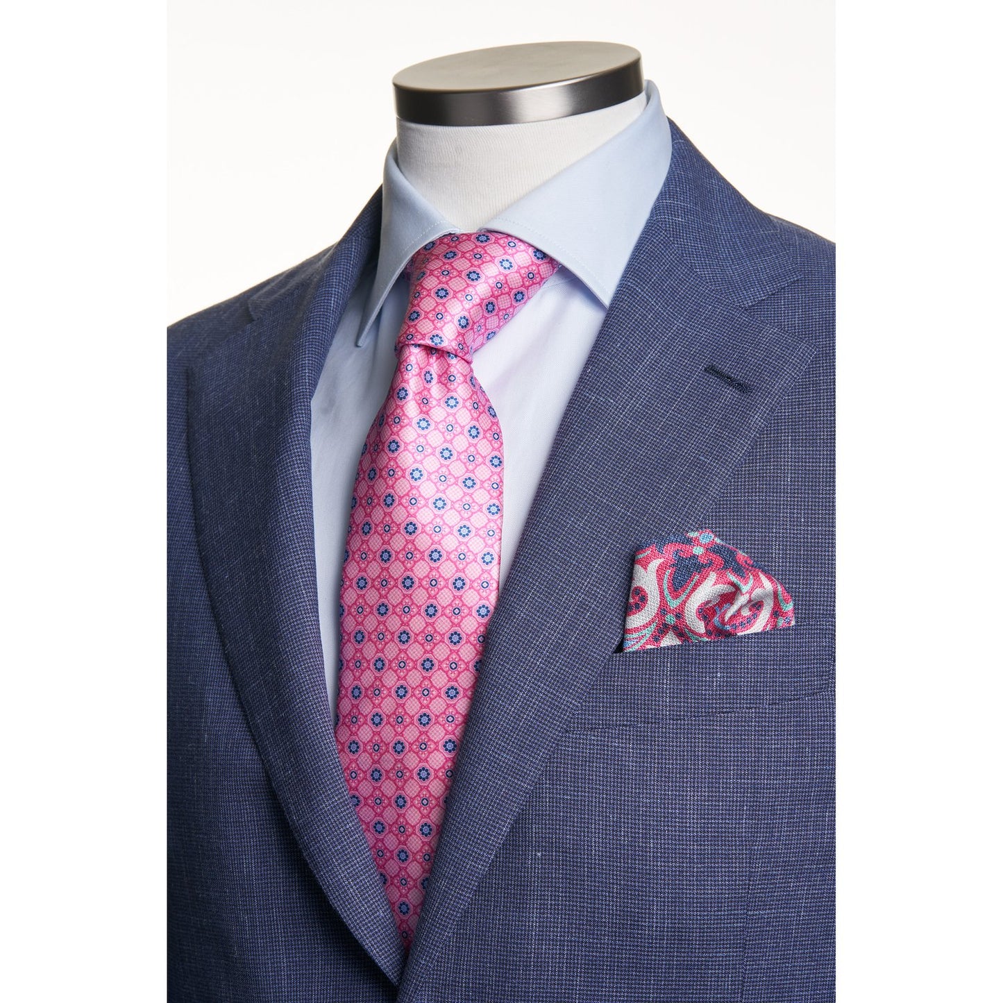 Belvest Wool, Silk, and Linen Blended Suit in Light Blue