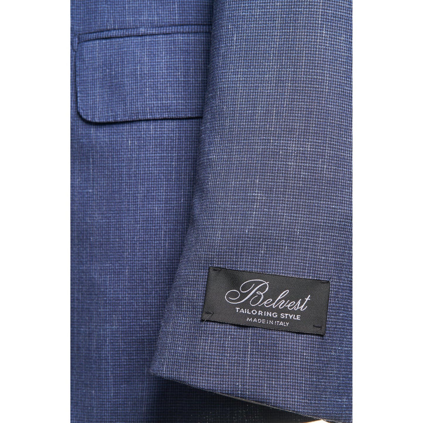 Belvest Wool, Silk, and Linen Blended Suit in Light Blue