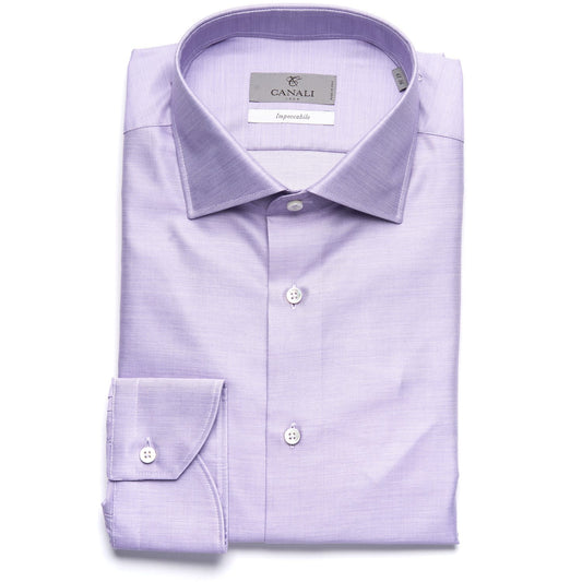 Canali Impeccabile Cotton Twill Modern Fit Dress Shirt in Light Lavender