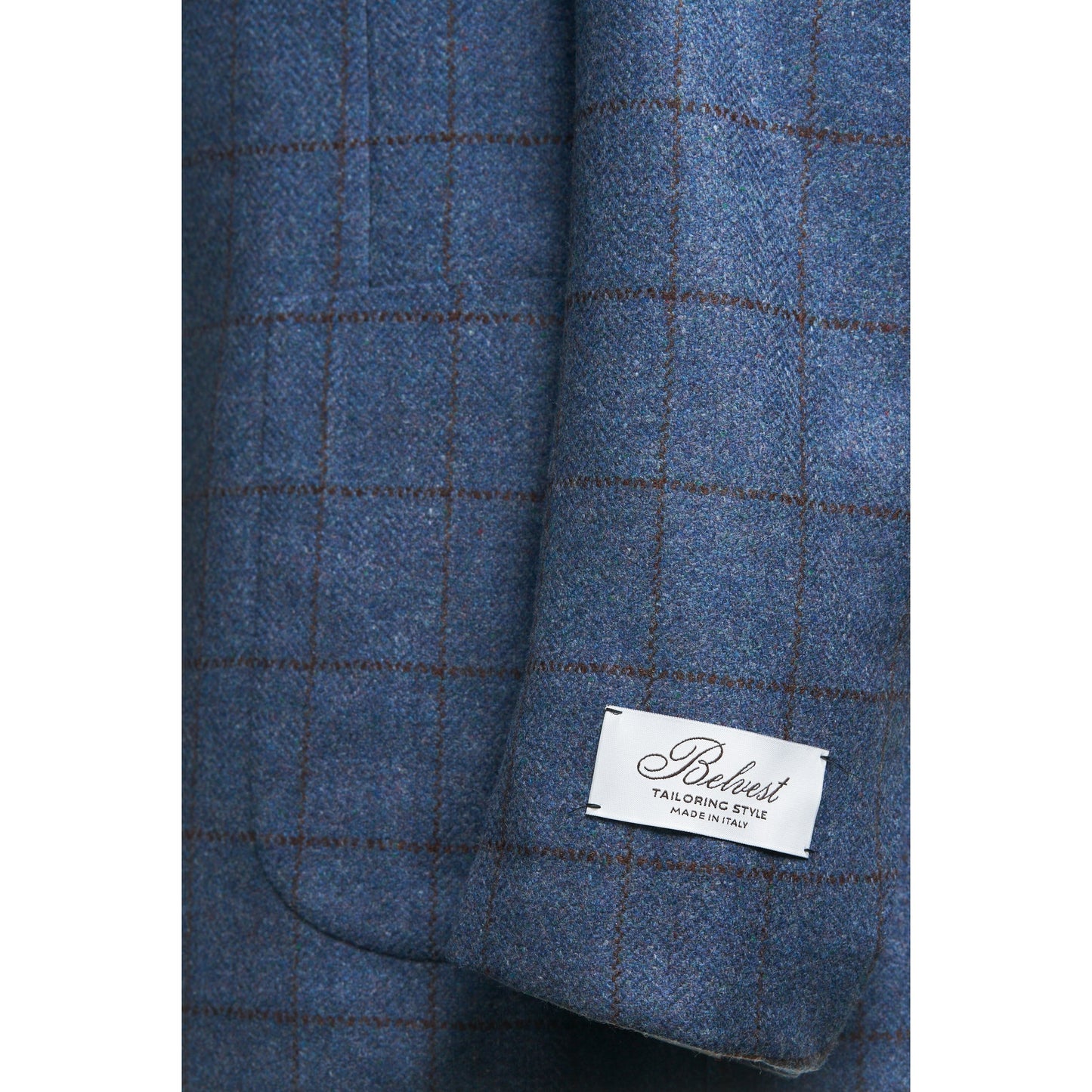 Belvest Jacket-in-the-Box Sport Coat Windowpane in Wool & Cashmere Light Blue