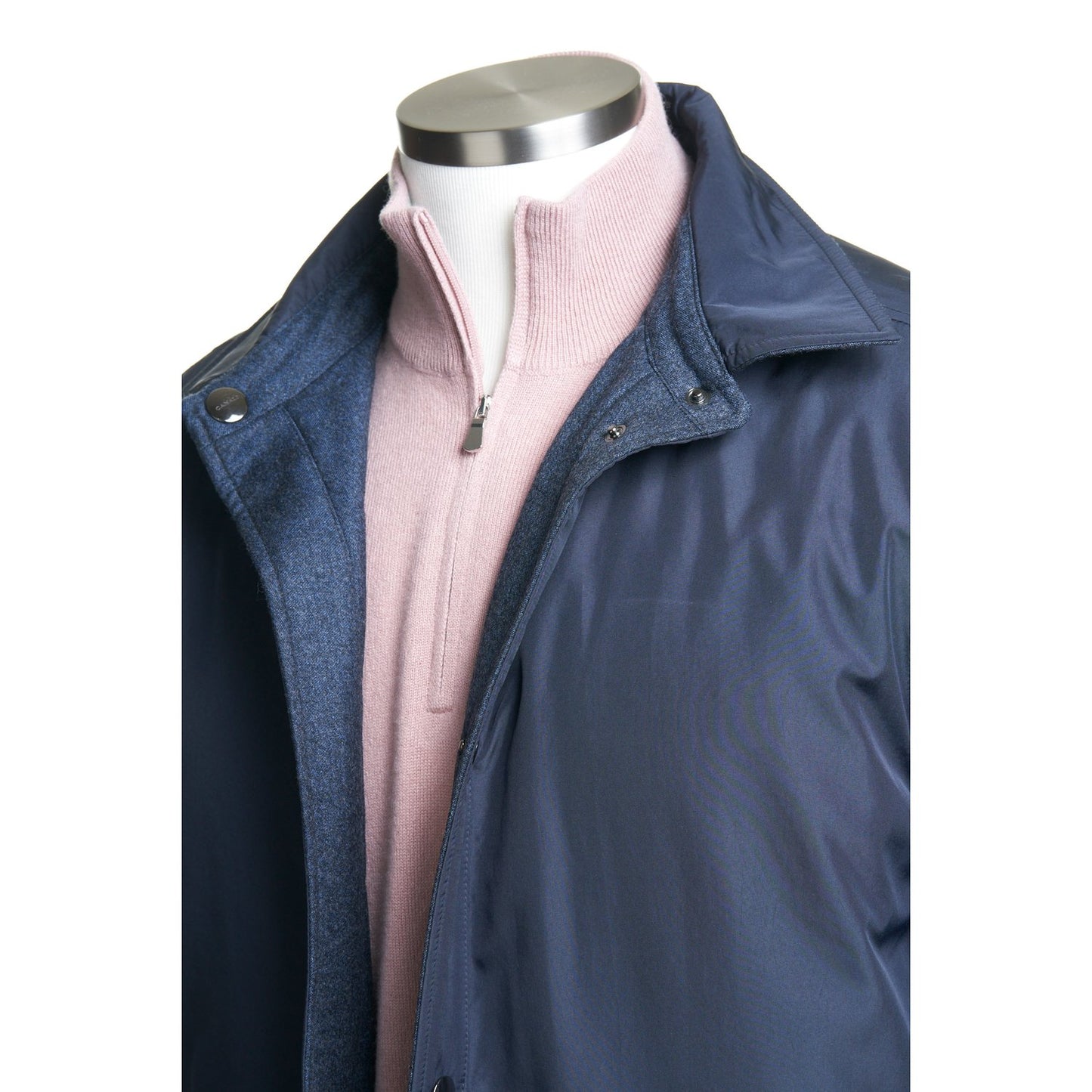 Canali Water-Repellent Wool and Cashmere Flannel Reversible Shirt Jacket