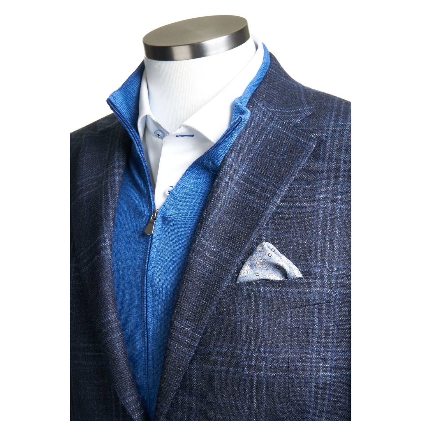 Canali Siena Model Wool Sport Coat in Blue Prince of Wales