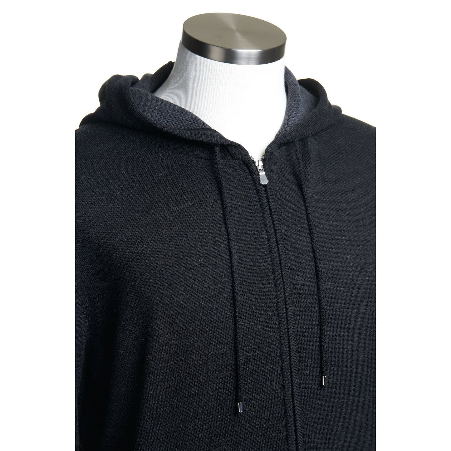 Gran Sasso Vintage Cardigan Hoodie in Black