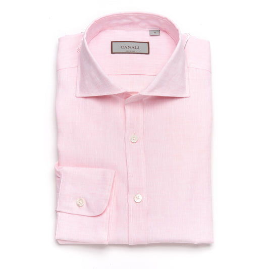 Canali Linen Sport Shirt in Pink