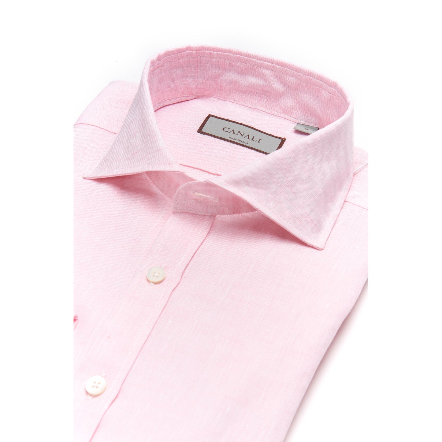 Canali Linen Sport Shirt in Pink