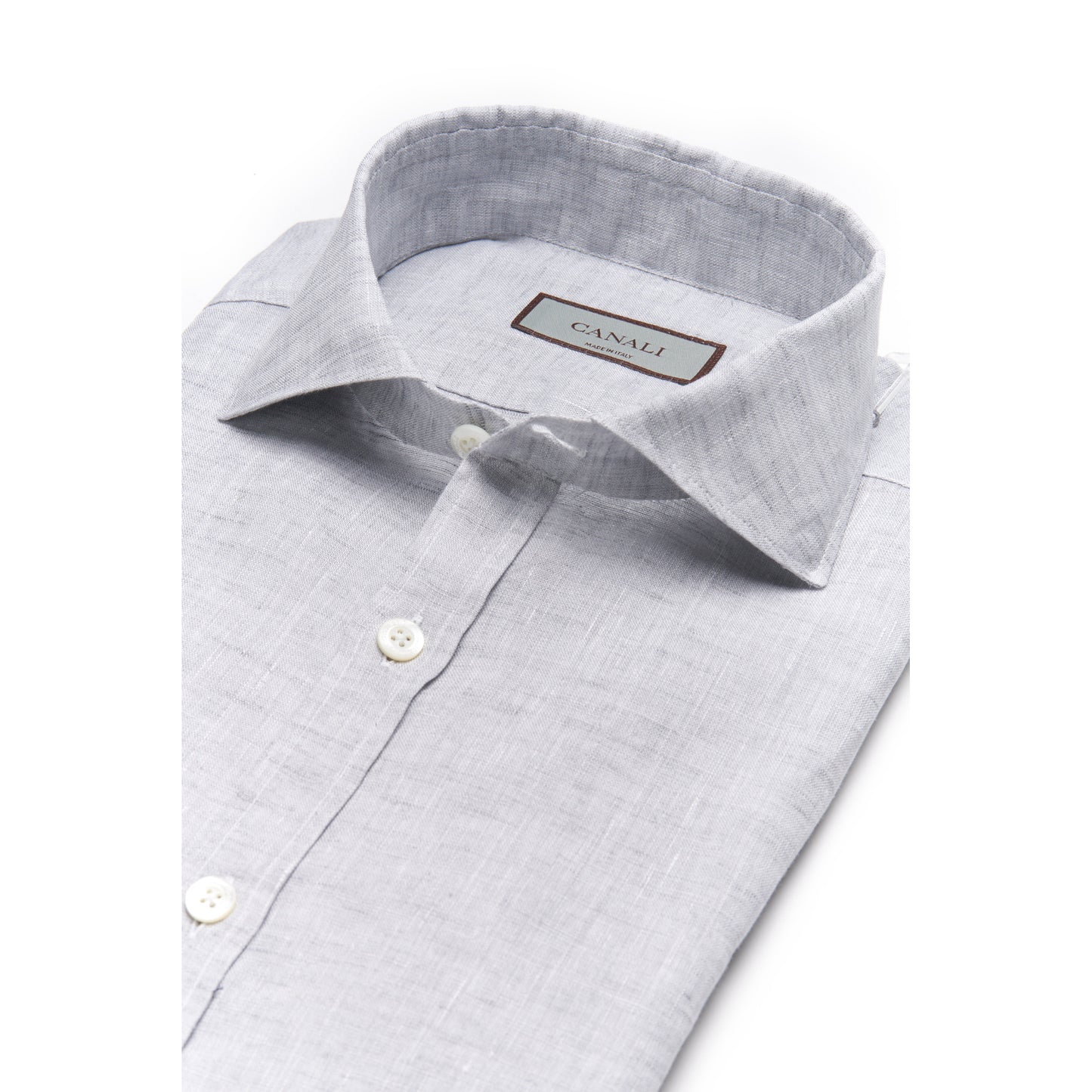 Canali Linen Sport Shirt in Light Grey