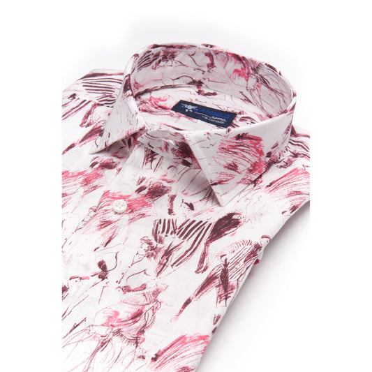 Angelo Marisa Linen Sport Shirt in Red