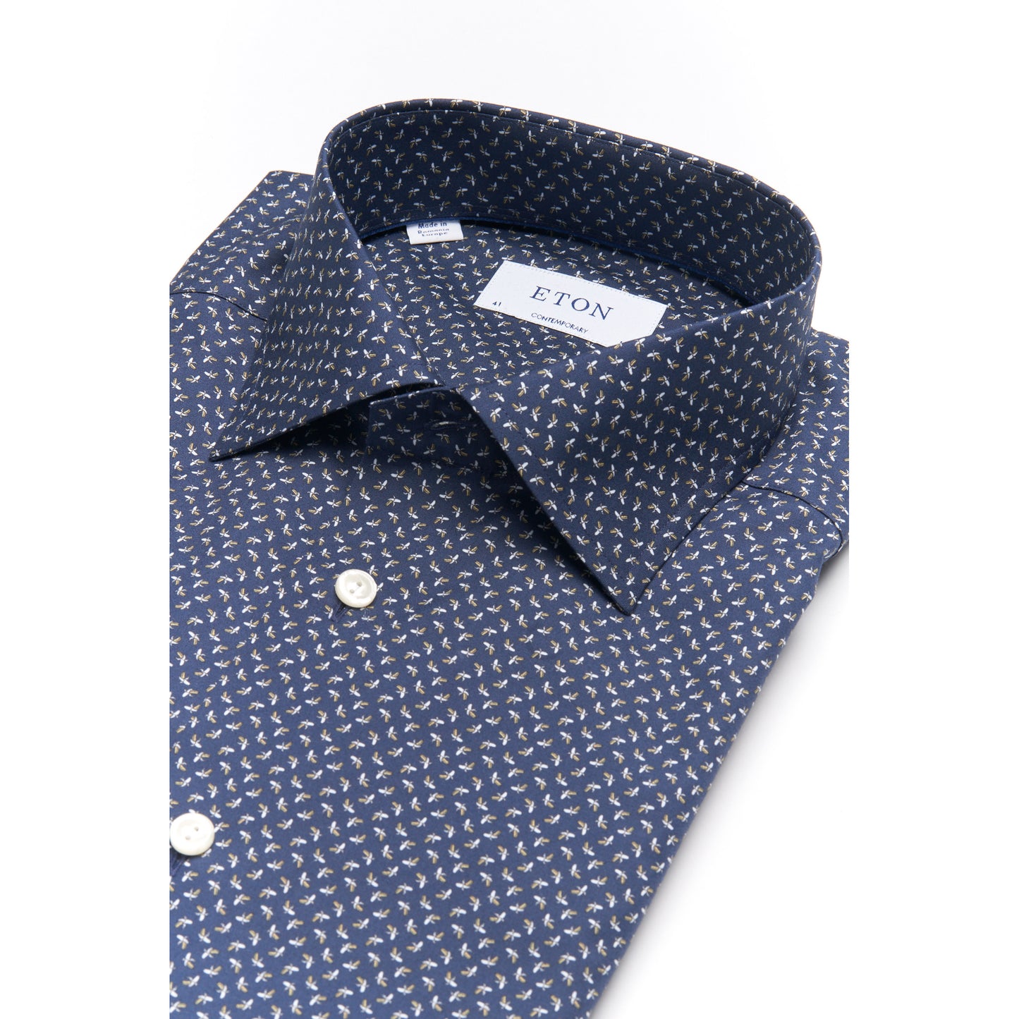 Eton Navy Micro Banana Sport Shirt