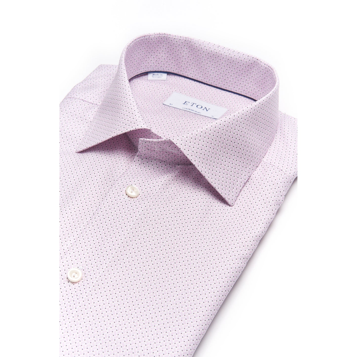 Eton Pink Geometric Micro Sport Shirt