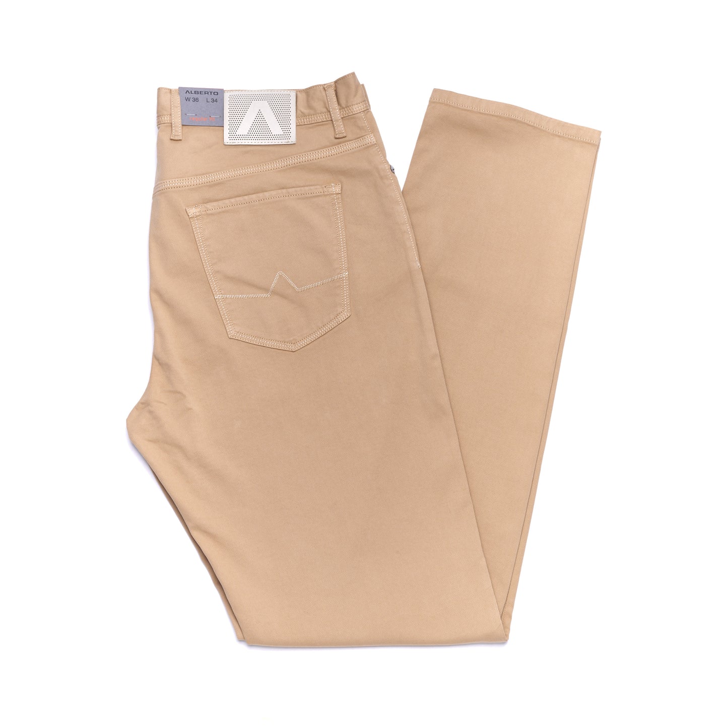 Alberto Jeans Pipe Tencel Light Weight Denim Regular Fit in Gabardine Fawn