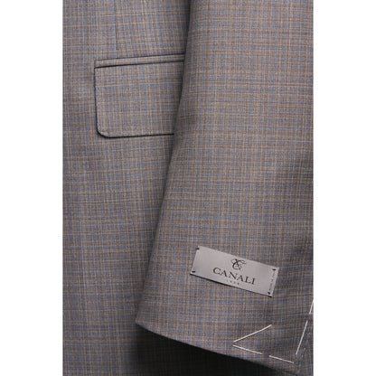 Canali Siena Model Super 130's Wool Suit in Mocha and Blue